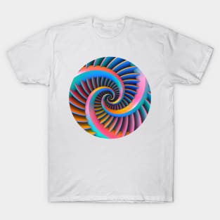 Opposing Spiral Pattern in 3-D T-Shirt